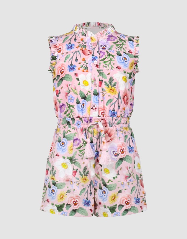 Fleur Harris - 'Heirloom Treasures' Saffron Playsuit in Pink Floral