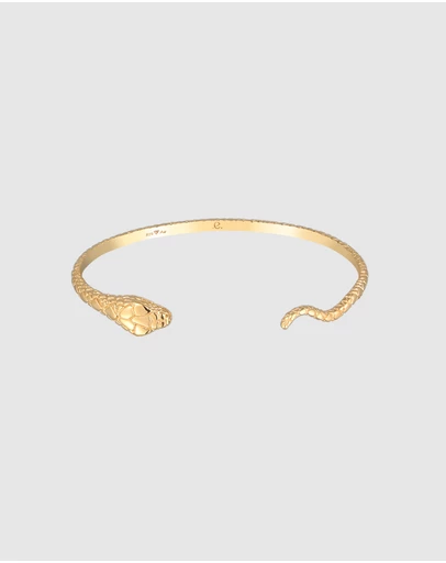 Elli Jewelry - Open Serpent Bangle in Gold-Plated 925 Silver