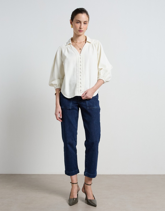 DRICOPER DENIM - Stella Stretch High Waisted Indigo Trousers