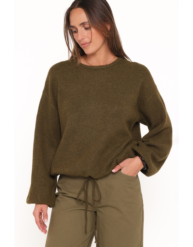Petal & Pup - Galadriel Drawcord Sweater - Khaki