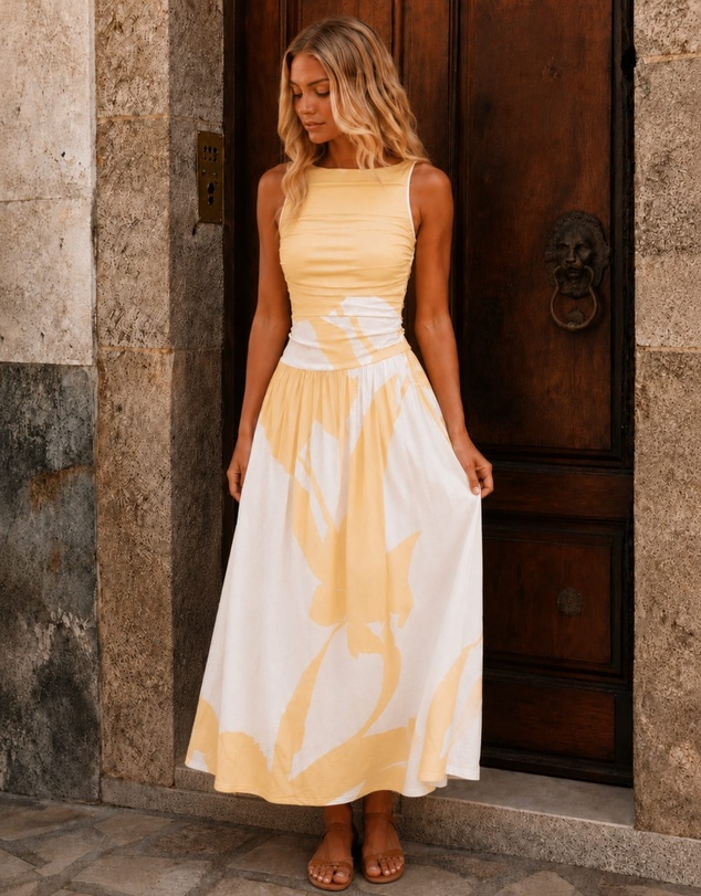 Esther & Co - Balayage Dress - Butter Cream