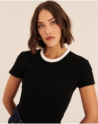 AERE - Ivy Contrast Bind T-Shirt
