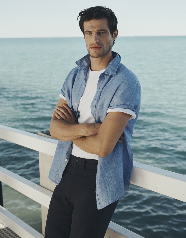 Country Road - Regular Fit Organically Grown Delave Linen Short Sleeve Shirt