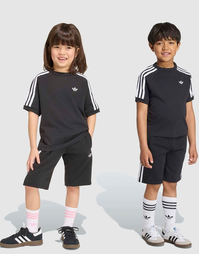 adidas Originals - 3 Stripe Short Tee Set - Kids-Teens