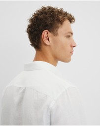 Country Road - Long Sleeve Slim Linen Cotton Shirt