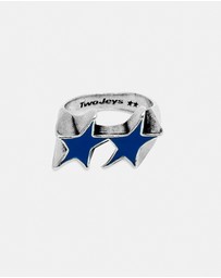 TwoJeys - Icon Blue Enameled Single Ring