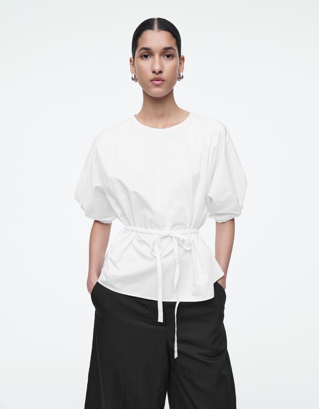 COS - Belted Puff-Sleeve Blouse