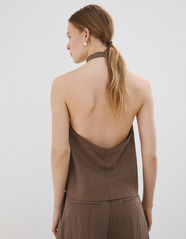 M.N.G - Lyocell Top with Draped Neck