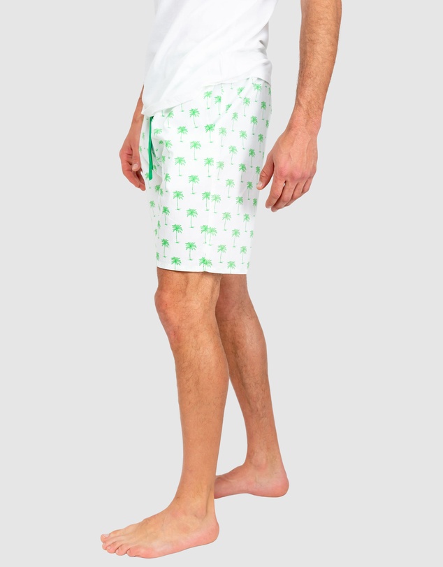 Sant And Abel - Men's Green Palm Tree Sleep Shorts