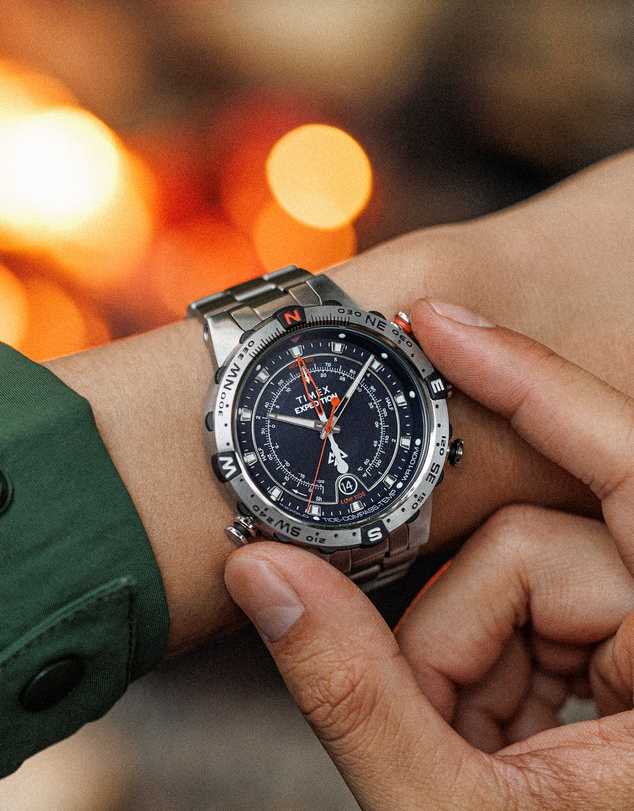 TIMEX - Expedition Tide-Temp-Compass 45mm Stainless Steel Bracelet Watch
