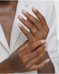Elli Jewelry - Ring Crystal Cloverleaf 925 Sterling Silver Gold-Plated