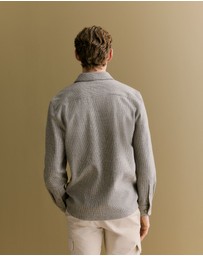 Trenery - Puppytooth Jacquard Overshirt in Asphalt