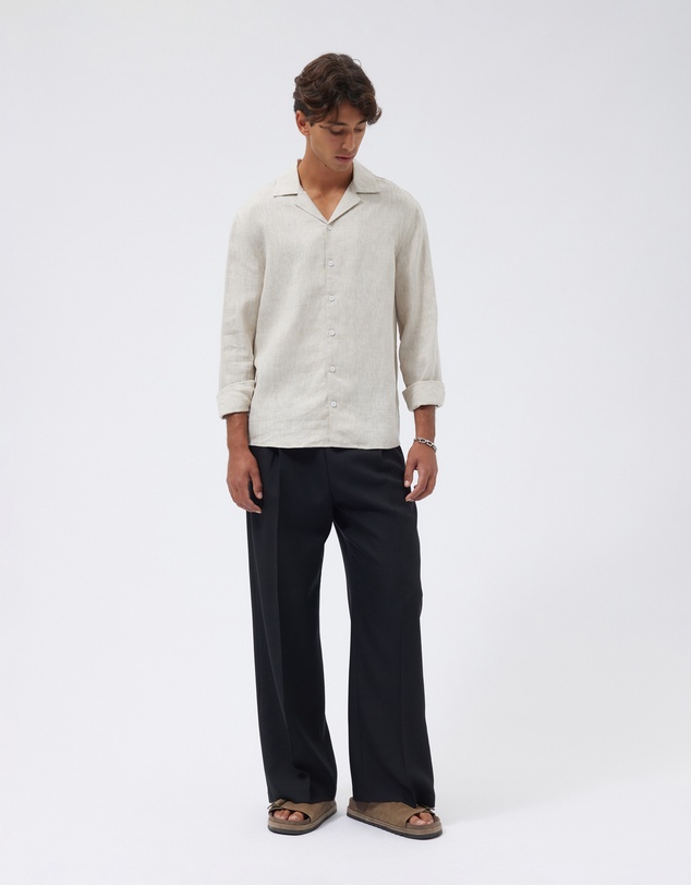 AERE - Linen LS Camp Collar Shirt