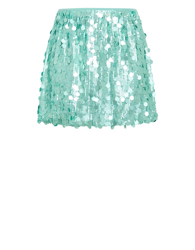 City Chic - Plus size Adorn Sequin Mini Skirt - seafoam