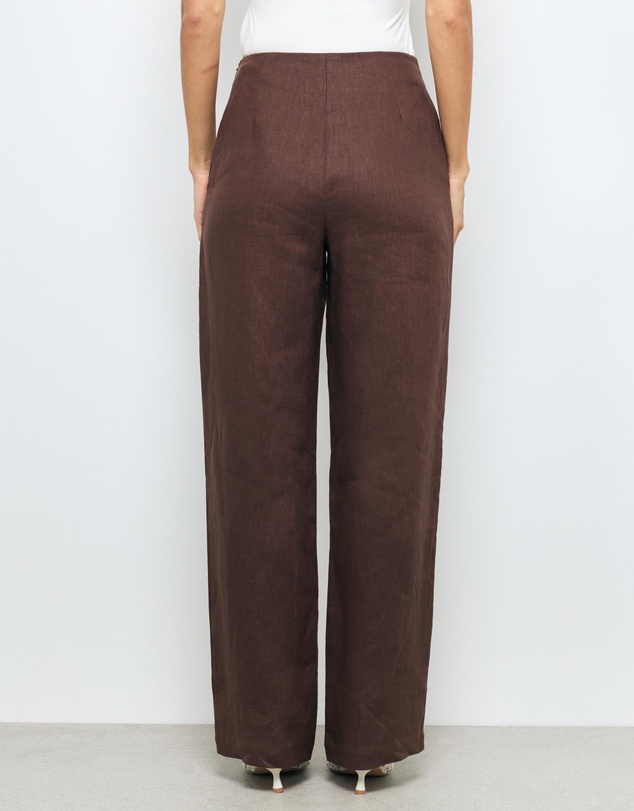 AERE - Elodie Clean Waist Wide Leg Linen Pants