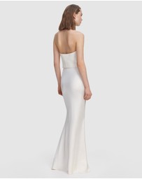 Self Portrait - Linen Satin Maxi Dress