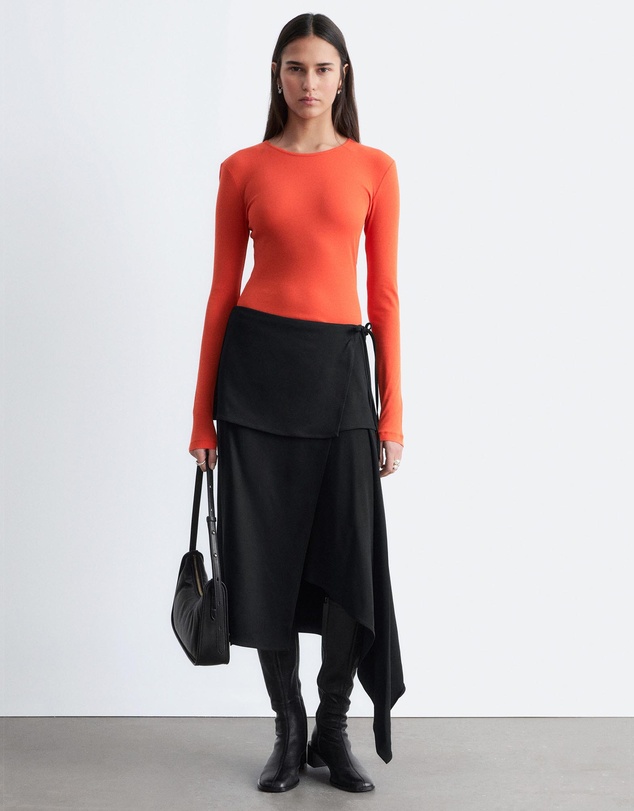 & Other Stories - Asymmetric Wrap Midi Skirt