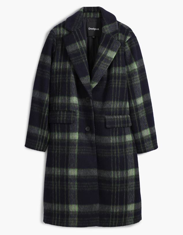 Desigual - Long Checkered Coat