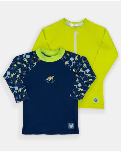 Splash About - Long Sleeve Rashies - Turtle Tide & Lime