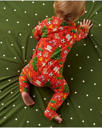 Kip&Co - Christmas Toys Organic Long Sleeve Zip Romper - Babies