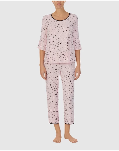 Kate Spade - Modal Jersey 3/4 Sleeve Cropped Long Pyjama Set