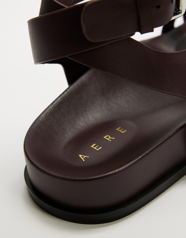 AERE - Leather Crossover Footbed Sandals