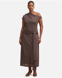 Forever New Curve - Piper Curve Draped Tie Mesh Midi Dress