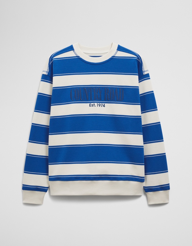 Country Road - Australian Cotton Stripe Country Road Logo Sweat