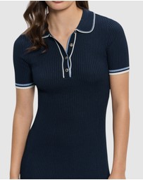 GUESS - Thalia Polo Neck Short Sleeve Sweater Dress