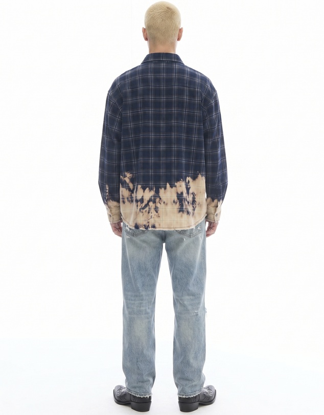 THE TALES - Bleached Check Cord Shirt