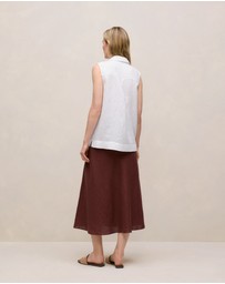 Trenery - Linen Sleeveless Shirt in White