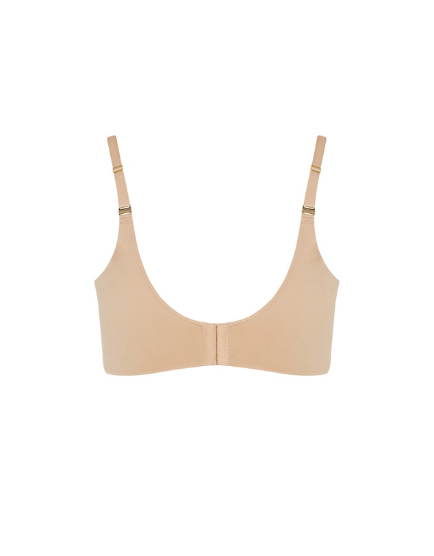 City Chic - Plus size Luxe Microfibre Plunge T-Shirt Bra - cafe