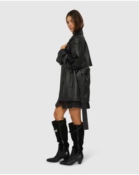Belle & Bloom - Forevermore Leather Trench Coat