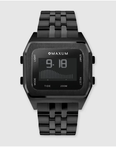 Maxum - Raglan Tide Watch- Black Stainless Steel Strap