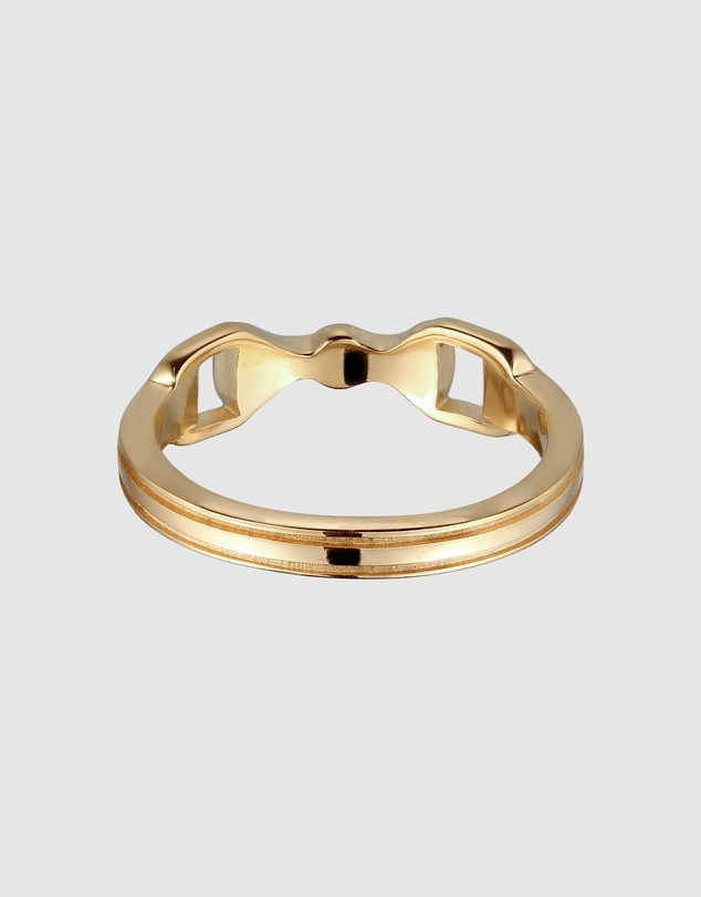 Elli Jewelry - Ring Stirrup Horse Collection 925 Sterling Silver Gold-Plated