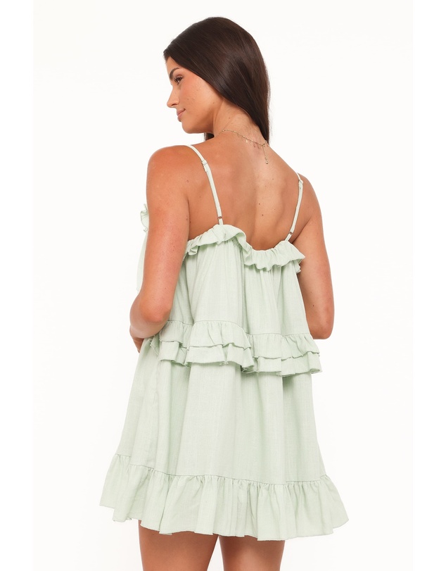 Petal & Pup - Angie Ruffle Mini Dress - Jade