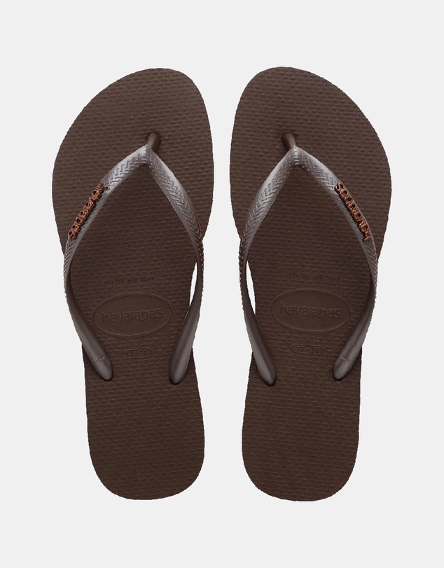 Havaianas - Slim Metal Logo Thongs - Women's