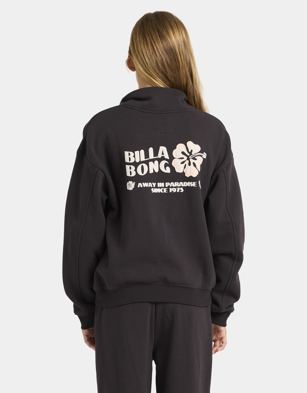 Billabong Kids - Girls 6 to 16 Paradise Half Zip Crew Neck
