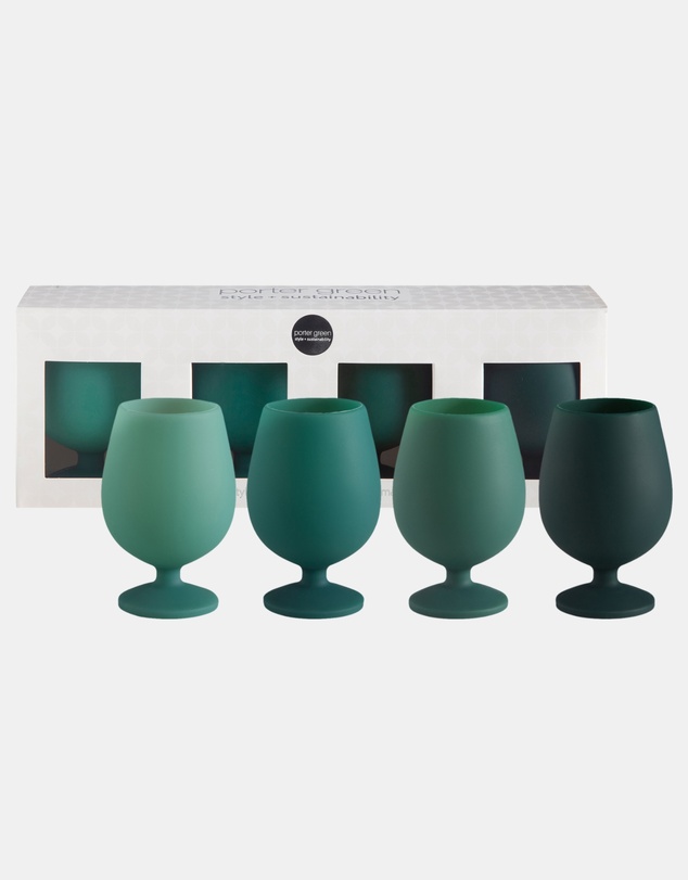 porter green - stemm | silicone unbreakable wine glasses