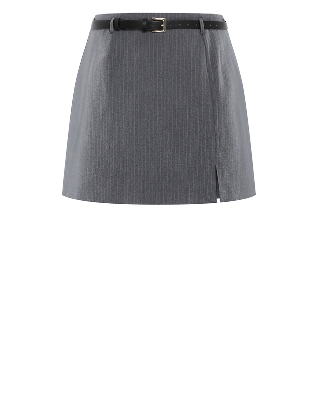 City Chic - Plus size Cora Blue Stripe Skort - grey