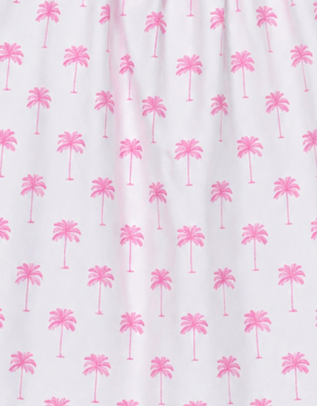 Sant And Abel - Women's Pink Palm Tree Frill Tank PJ Set