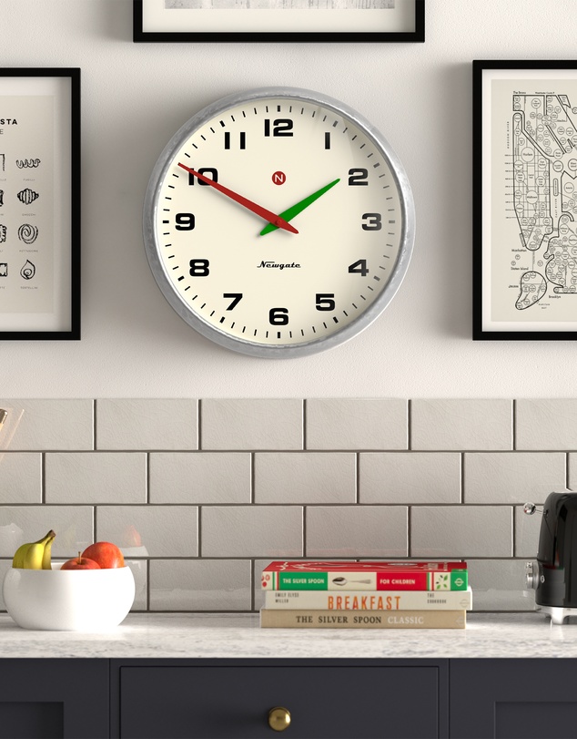 Newgate - Newgate Superstore Wall Clock Alpha Dial Galvanised