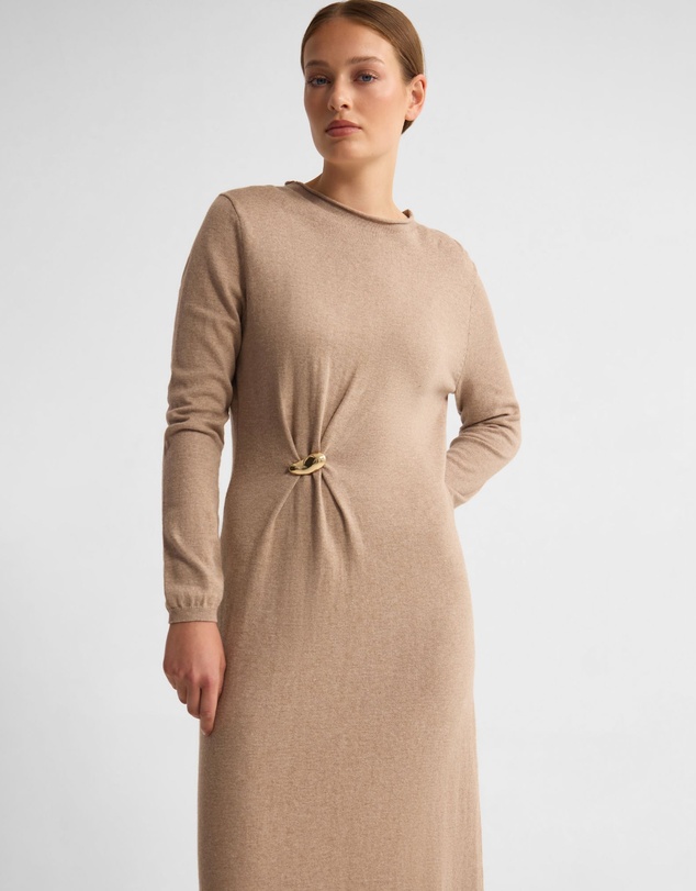 Oxford - Adelaide Knitted Dress With Brooch