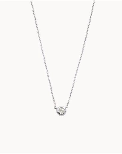 Kirstin Ash - Petite Birthstone Necklace April White Topaz