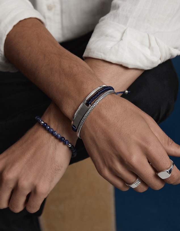 Najo - Elemental Blue Cord & Steel Bracelet