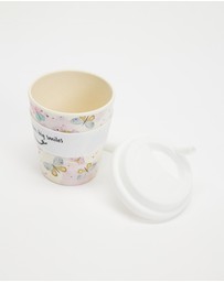 itti bitti - 240ml Reusable Baby Cino Cup With 1 Straws - Butterfly