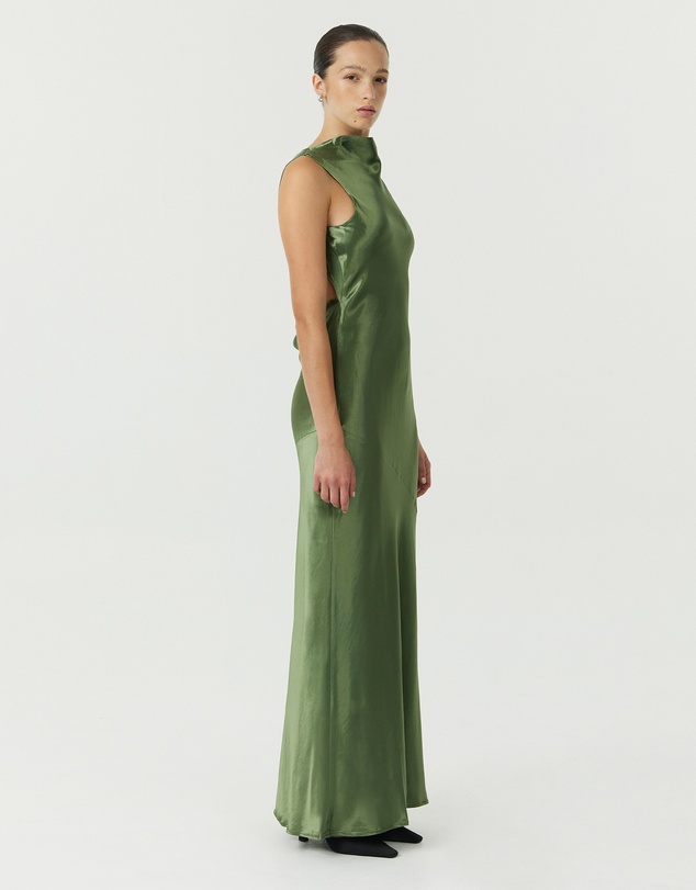 Third Form - Satin Bias Cowl Back Maxi Dress