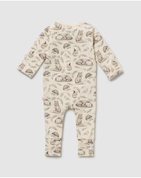 Wilson & Frenchy - Foxglove Forest Organic Zipsuit With Feet - Babies