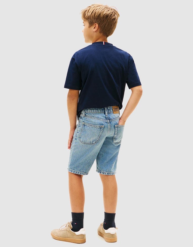 Tommy Hilfiger - Faded Regular Straight Leg Denim Shorts - Teens