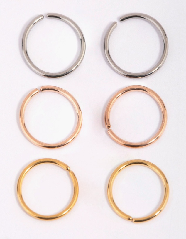 Lovisa - Titanium Nose Ring 6-Pack
